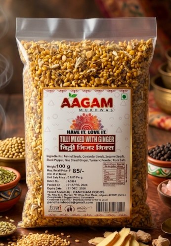 Mouth Freshener Mukhwas - Aagam Tilli (Sesame) Mixed with Ginger by Test Seller 15